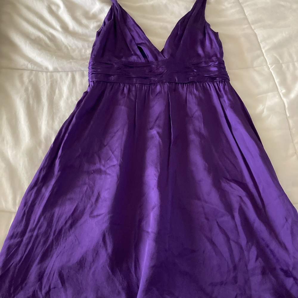Calvin Klein Purple Asymmetrical Ruched Cocktail Dress size 4
